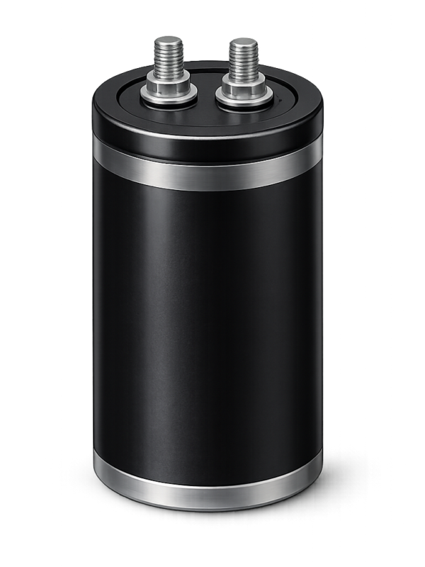 Condensador electrolítico industrial detallado